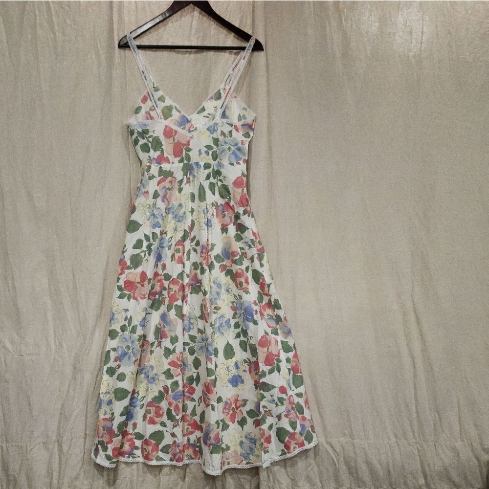 Vintage Gold Label VS High Low Floral Cotton Slip - Picture 4 of 8